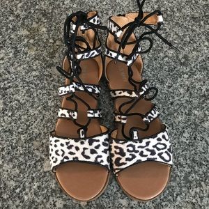 Gladiator lace up sandals
